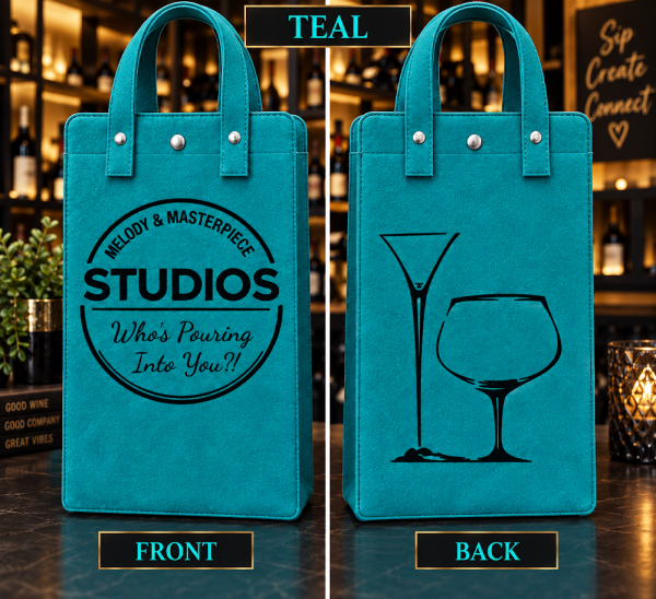 Canvas Wine Tote – Deep Teal