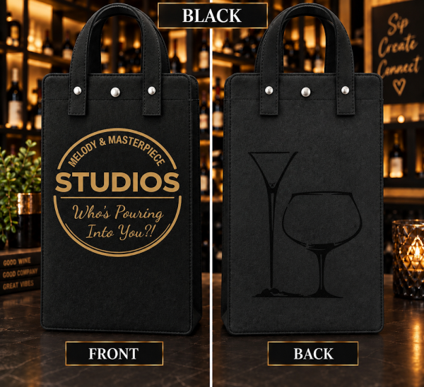 Canvas Wine Tote – Luxury Black
