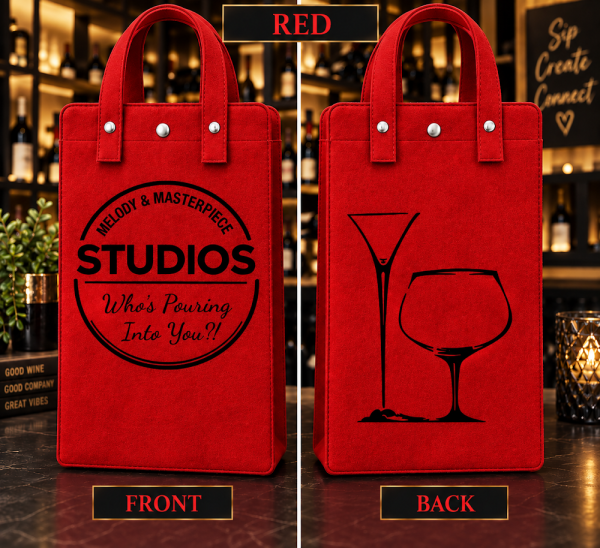 Canvas Wine Tote – Crimson Red